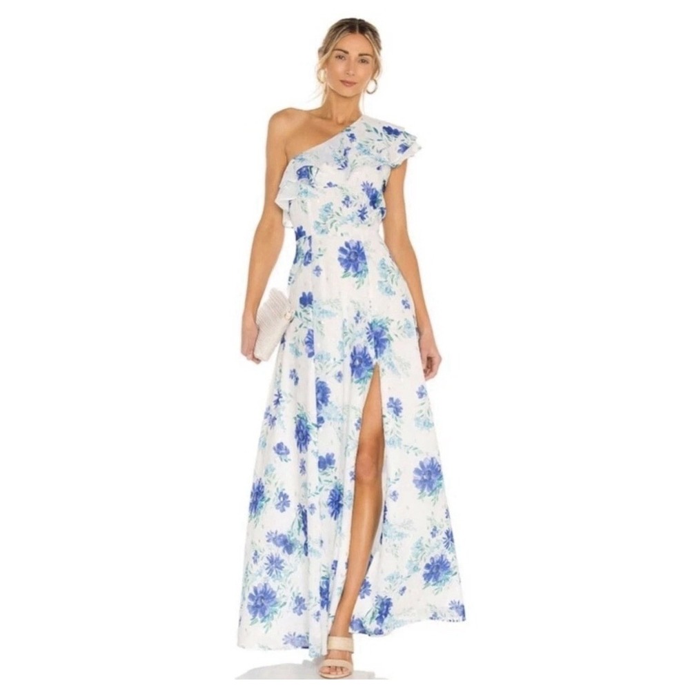 Yumi Kim Karen Maxi Dress Size 10 Love Is King Ivory Floral One Shoulder NWT